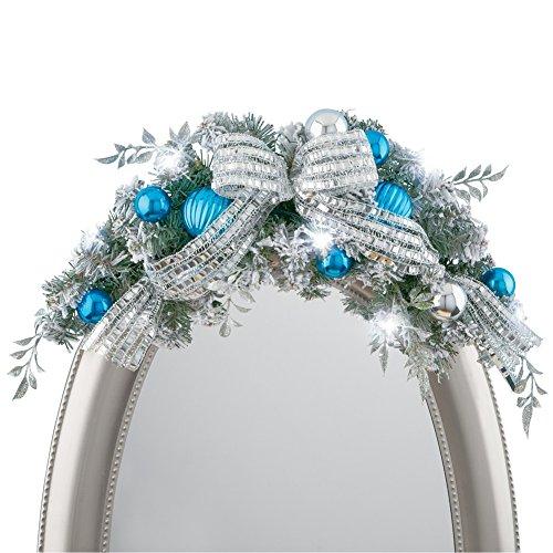 Algopix Similar Product 12 - Blue and Silver Frosted Evergreen Swag