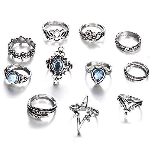 Algopix Similar Product 2 - Suyi 11 Pcs Bohemian Ring Set Joint