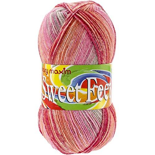Algopix Similar Product 11 - Mary Maxim Sweet Feet Yarn, Cherry