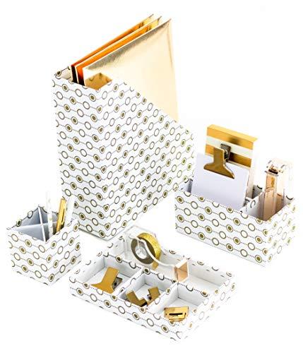 Algopix Similar Product 8 - Blu Monaco Gold Desk Organizers and