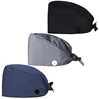 Algopix Similar Product 4 - Surgical Scrub Cap with Button Floral