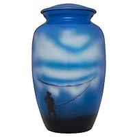 Algopix Similar Product 10 - Funeral Cremation Urn with Fishing Man