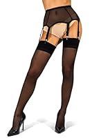 Algopix Similar Product 1 - sofsy Sheer Black Thigh High Stockings