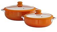 Algopix Similar Product 12 - IMUSA USA 2 Piece Orange Ceramic