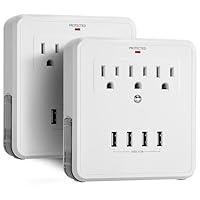 Algopix Similar Product 16 - USB Wall Outlet Surge Protector 4 USB