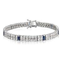 Algopix Similar Product 11 - Bling Jewelry White and Blue CZ 2 Row