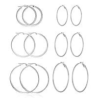 Algopix Similar Product 3 - 6 Pairs Silver Plated Stainless Steel