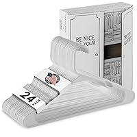 Algopix Similar Product 5 - USA Made 24Pack White Plastic Hangers