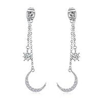 Algopix Similar Product 9 - Platinum Plated Crystal Zircon Moon and