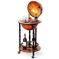 Algopix Similar Product 12 - Goplus 17 Wood Globe Wine Bar Stand