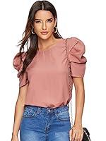 Algopix Similar Product 2 - Floerns Womens Round Neck Short Puff