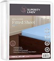 Algopix Similar Product 1 - Superity Linen Twin Fitted Sheet Made