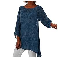 Algopix Similar Product 10 - Womens Linen Shirts 34 Ruffle Sleeve