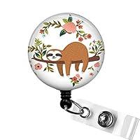 Algopix Similar Product 7 - Cute SLOTH Badge Reel Sloth