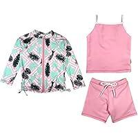 Algopix Similar Product 3 - SwimZip Girl 3 Piece Long Sleeve Rash