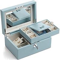 Algopix Similar Product 9 - Vlando Two Tray Lockable Jewelry Box