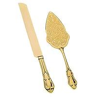Algopix Similar Product 5 - Cake Knife  Server Set Gold Wedding