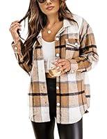 Algopix Similar Product 19 - Tanming Womens Wool Blend Plaid Lapel