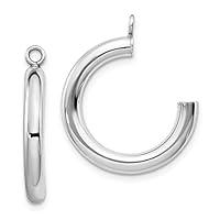 Algopix Similar Product 20 - Polished Tube Hoop Earring Jackets in