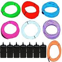 Algopix Similar Product 5 - JYtrend 7 Pack 9ft Neon Light El Wire