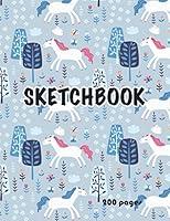 Algopix Similar Product 10 - Unicorn Sketchbook 200 pages Cute