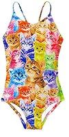 Algopix Similar Product 19 - AIDEAONE Cute Cat Swimsuit for 7T Girls