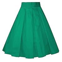 Algopix Similar Product 18 - Girstunm Womens Pleated Vintage Skirt
