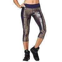 Algopix Similar Product 4 - Zumba Metallic Print Capri Leggings
