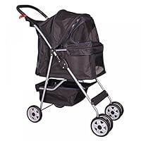 Algopix Similar Product 9 - Black 4 Wheels Pet Stroller Cat Dog