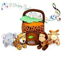 Algopix Similar Product 20 - Talking Plush Jungle Animals Toy Set