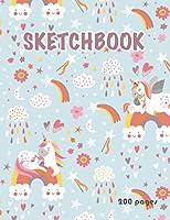 Algopix Similar Product 2 - Unicorn Sketchbook 200 pages Cute
