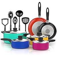 Algopix Similar Product 6 - Vremi 15 Piece Nonstick Cookware Set 