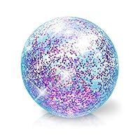 Algopix Similar Product 11 - Poolcandy Glitter Beach Ball Purple