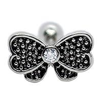 Algopix Similar Product 2 - Pierce2GO 16G Black Bow Cartilage