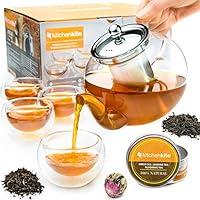 Algopix Similar Product 17 - Kitchen Kite Glass Teapot Set with 4