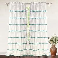 Algopix Similar Product 15 - DriftAway Pom Pom Ruffle Window Curtain