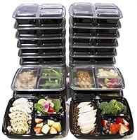 Algopix Similar Product 7 - 20 Pack 3 Compartment Meal Prep