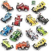 Algopix Similar Product 12 - Prextex 16 Pack Kids Racing Car Pull