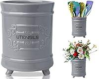 Algopix Similar Product 3 - French Grey Ceramic Utensil Holder 