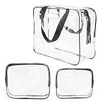 Algopix Similar Product 3 - 3Pcs Crystal Clear PVC Travel Toiletry