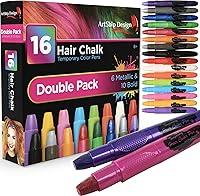 Algopix Similar Product 15 - Hair Chalk 16 Color Double Pack with 6