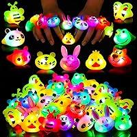 Algopix Similar Product 15 - SCIONE 40 Pack Light up Rings Birthday
