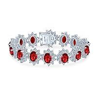 Algopix Similar Product 3 - Bling Jewelry Crown Halo Red Oval CZ