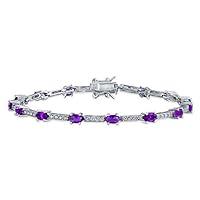 Algopix Similar Product 14 - Purple White Alternating CZ Bar Tennis