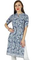 Algopix Similar Product 1 - Bimba Women Blue Cotton Tunic Ethinc