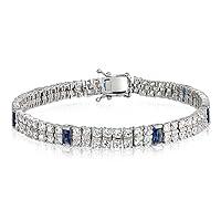 Algopix Similar Product 15 - Bling Jewelry White and Blue CZ 2 Row